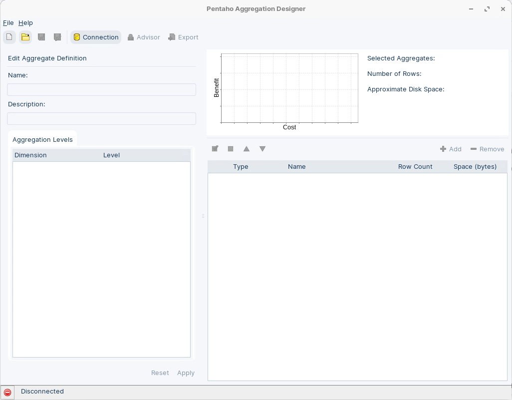 Pentaho Aggregation Designer UI
